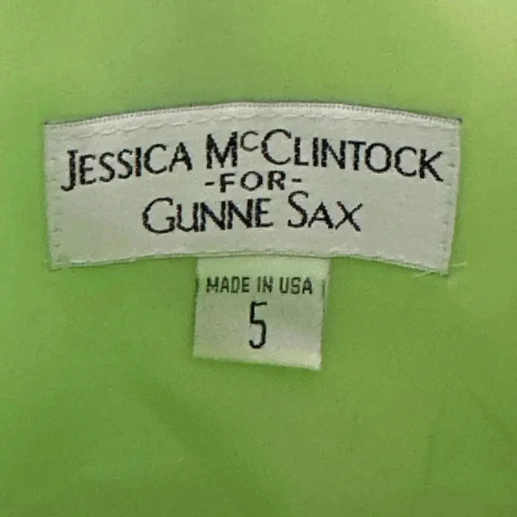 Jessica Mcclintock Gunne Sax Green Brocade Bridesmaids Cocktail Dress Size 6 - Picture 5 of 9